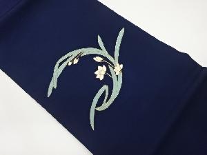 塩瀬金駒刺繍草花模様名古屋帯